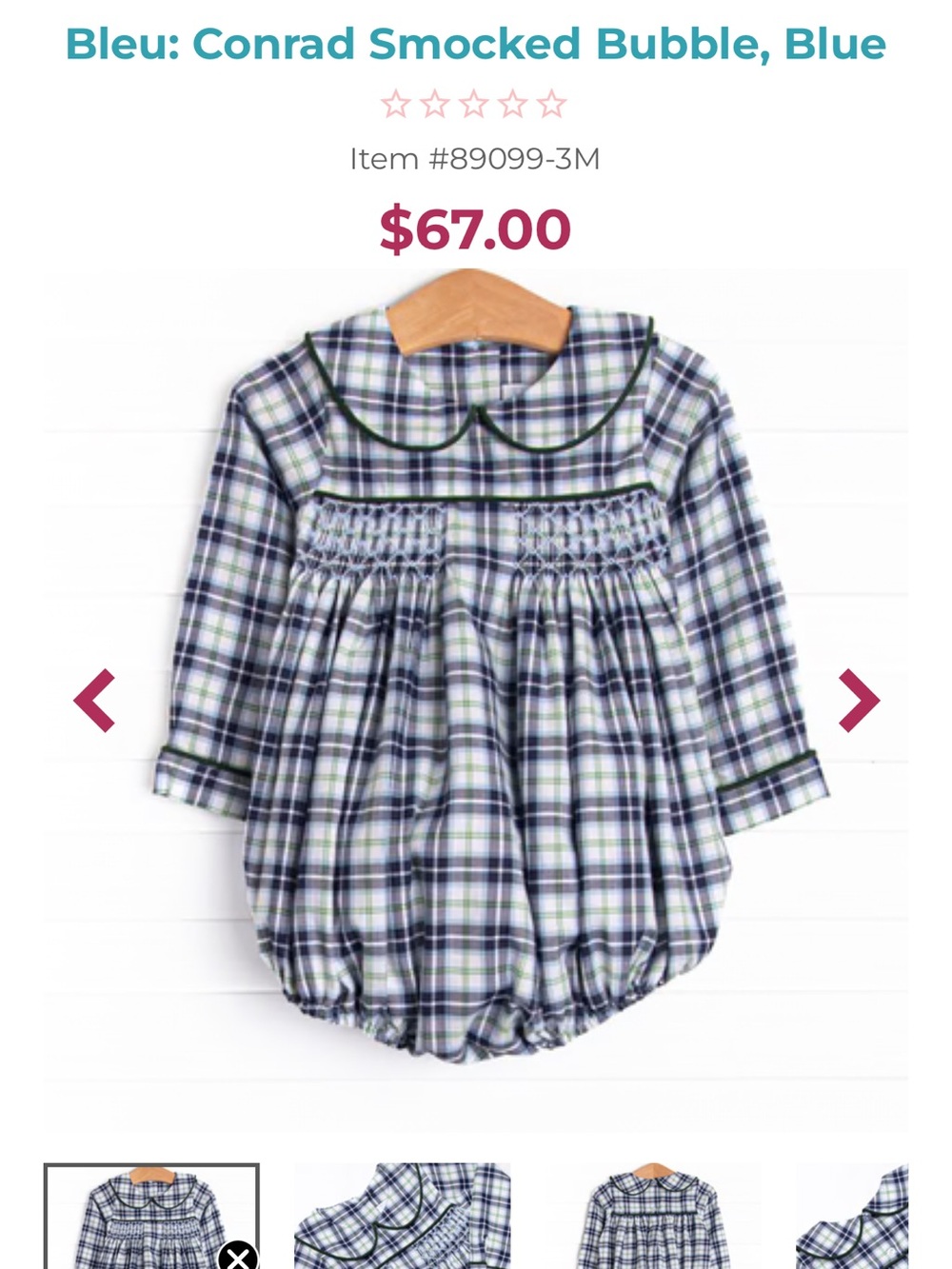 Bleu: Conrad Smocked Bubble - Stitchy Fish